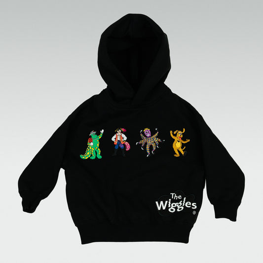 Wiggles Child Characters Hoodie- Black